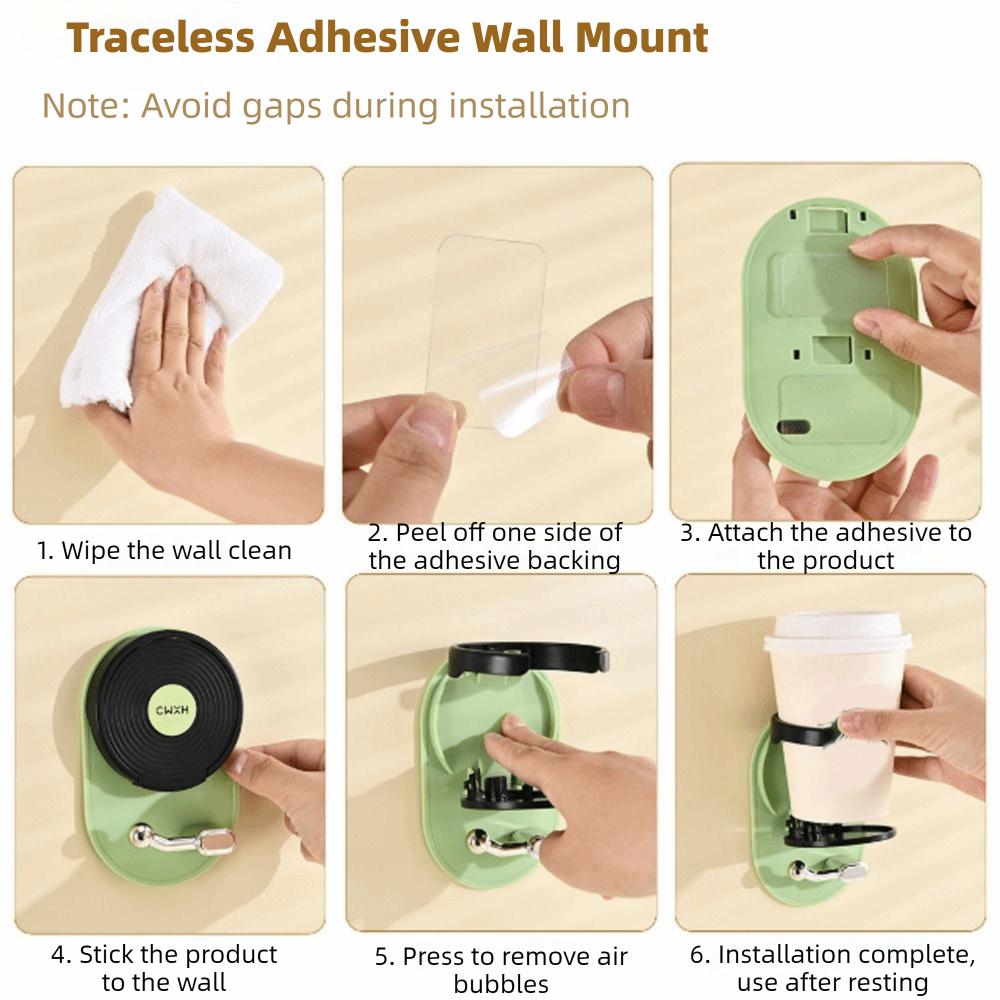 No Punching Folding Cup Holder Wall Mounted Drink Holder Multi-functional Cup Storage Rack  Bedroom