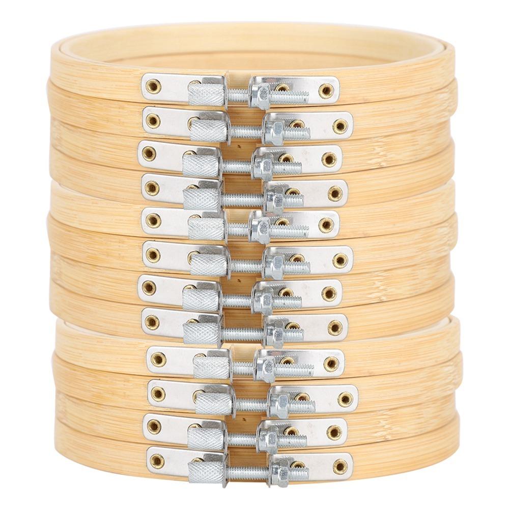 12pcs Adjustable Design Cross Stitch Hoops 5.1 Inch Diameter Sewing Craft Hoops  For Art Craft