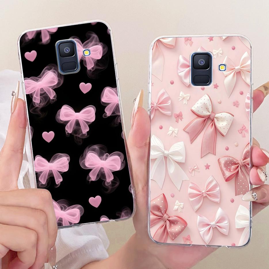 For Samsung Galaxy A6 2018 Case SM-A600F Luxury Butterfly Painted Cover Soft Silicone Shell For Samsung A6 Plus A6+ A605F Fundas