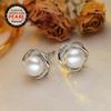 Natural Freshwater Pearl Earrings Fashion Cubic Zirconia Pearl Stud Earrings For Women Party Jewelry