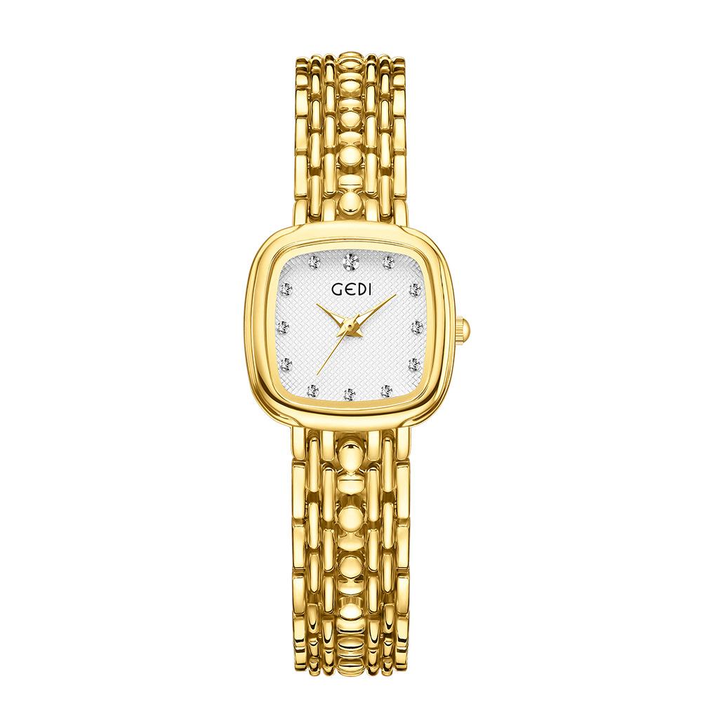 Bracelet Watch Niche High-End Sense Diamond-Encrusted Retro Light Luxury Alloy Waterproof Quartz Watch