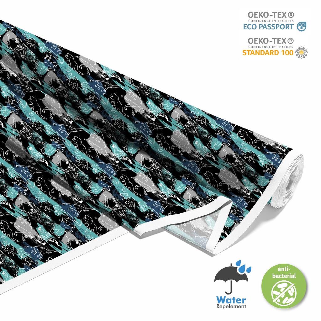 Outdoor Dekostoffe Oxford - Motiv Umrisse Von Dinosauriern I Dx280