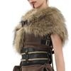 Faux Furs Shawl with Buckles Fashion Costume Collar Role Play Capes For Cosplay And Medieval Themed Event