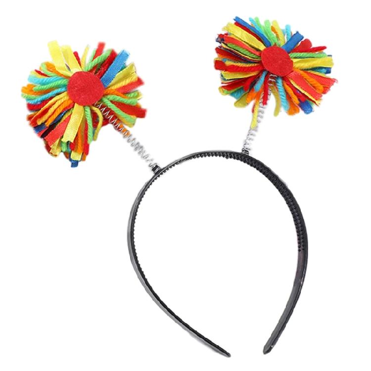 Festive Headband Perfect for Masquerade Parties Cute Pompoms Dress Up Supplies