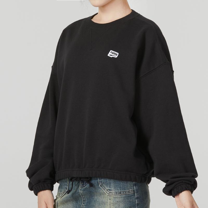 PUMA Sweatshirts Women's Black Crew Neck Moderate Regular 623455-01
