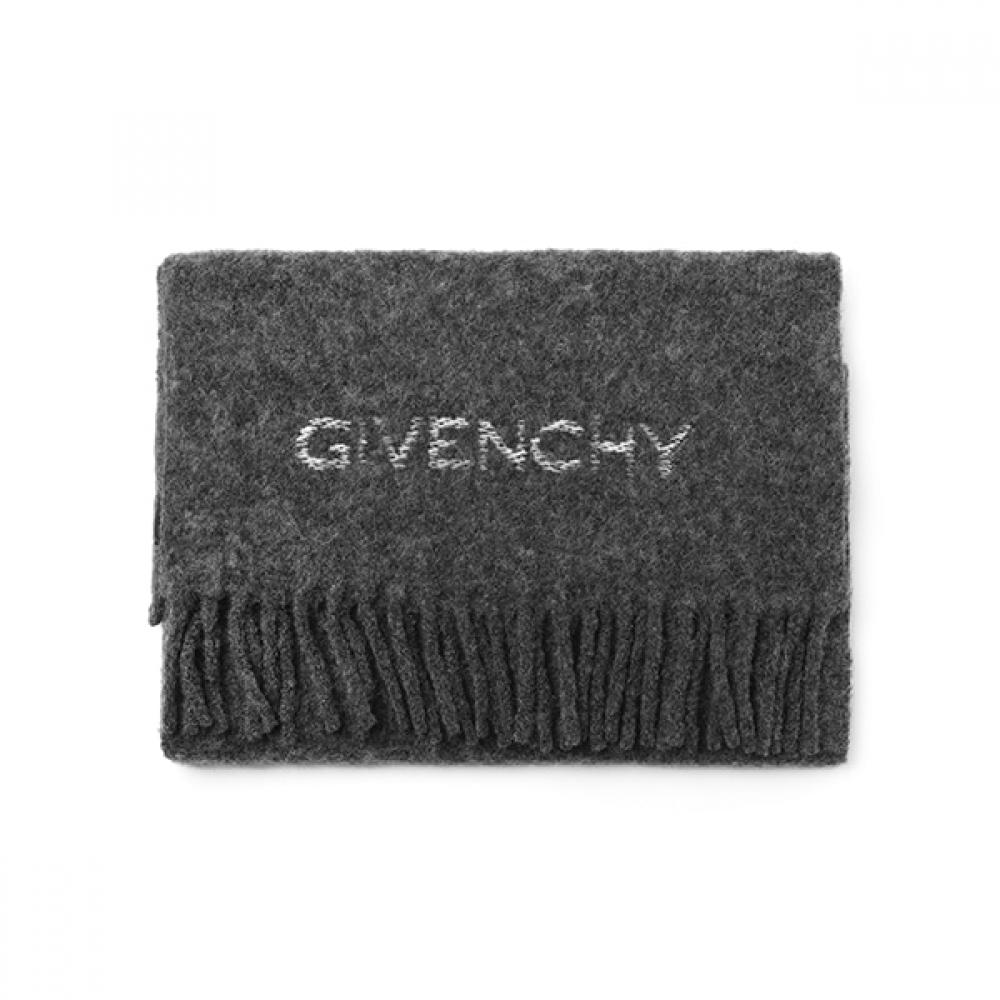 

Givenchy Bg00jhg05e Gw4520u7446 Logo Intarsia Alpaca Wool Fringe Muffler BG00JHG05E