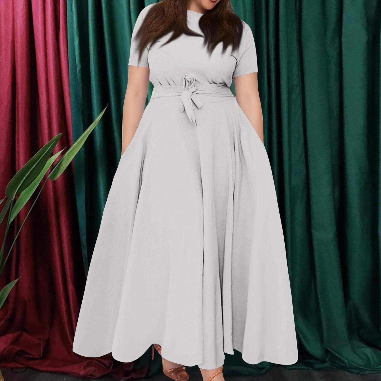 

Женское повседневное модное свободное платье большого размера с круглым вырезом и короткими рукавами на бретелях XXXXXXL