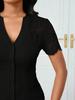 Women's Summer V-neck Embroidered Hollow Short-sleeve Shirt