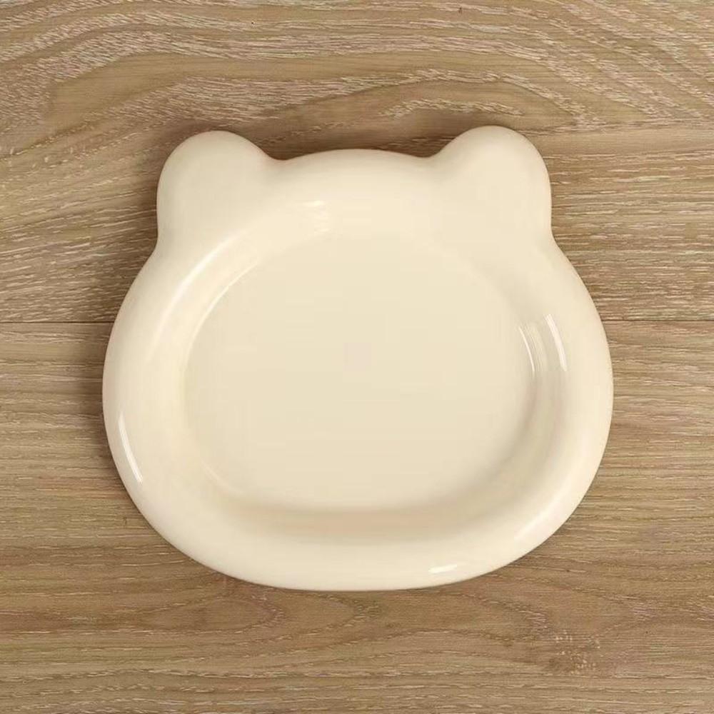 Cute Cat Food Dish Little Bear Dog Plate Colorful Kitten Bowl  for Puppy Cat