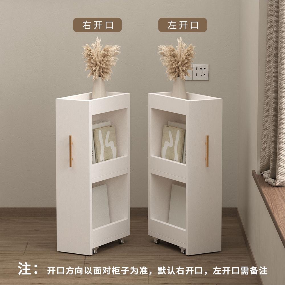 Ultra-Narrow Mobile Storage Unit-Corner Cabinet with Rolling Wheels Bathroom Vanity &Wall Bookshelf Combo Space-saving Organizer