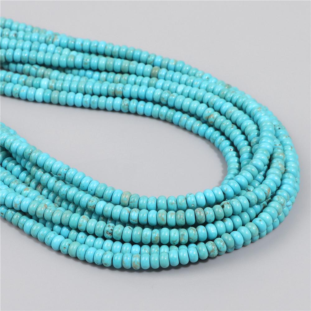 2X4MM Natural Abacus Stone Beads Blue Green Pink Flat Rondelle Beads for Jewelry Making Bracelets Necklace Accessories Wholesale