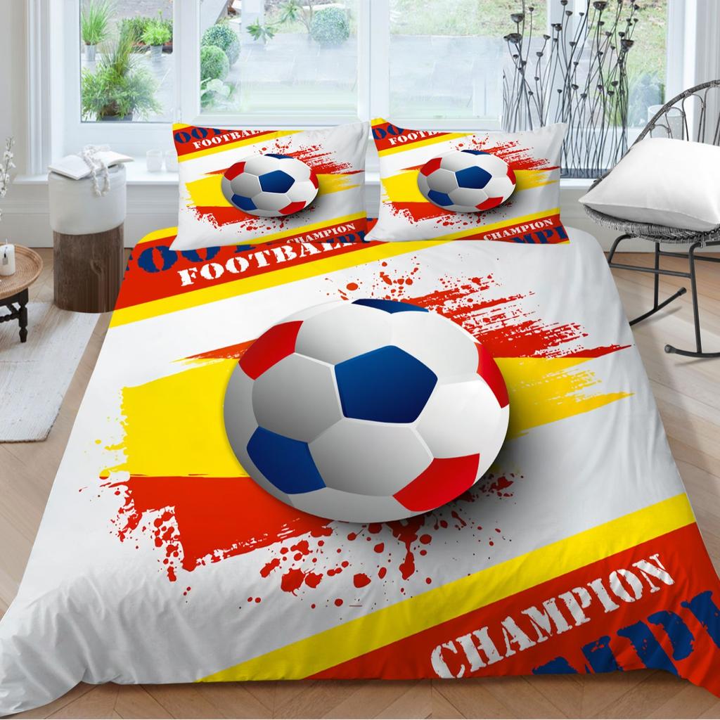 Football Series Quilt Cover Pillowcase Two Or Three-Piece Set 3D Digital Printing Polyester Sports Style