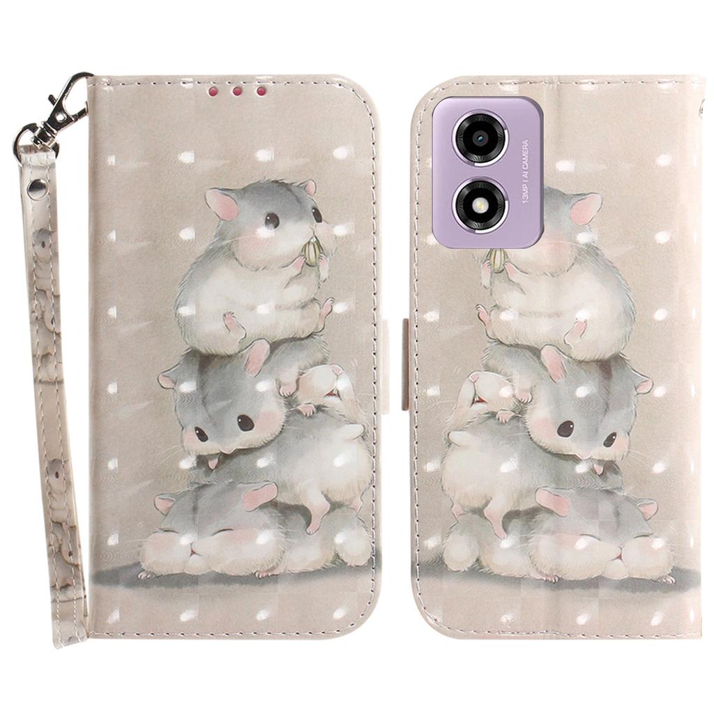 For Motorola Moto G04s 4G/E14 4G Case 3D Pattern Print Leather Flip Wallet Phone Cover