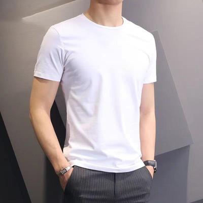 Men's Slim Fit White Short-Sleeve T-Shirt for Summer Workwear & Fitness
