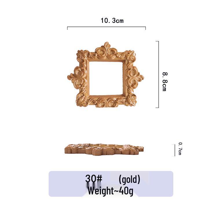 Mini Gold European Style Photo Frame for Still Life & Nail Art Props