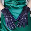 Fleece Lined Winter Warm Gloves Faux Animal Leather Faux Suede Gloves  For Driving Riding