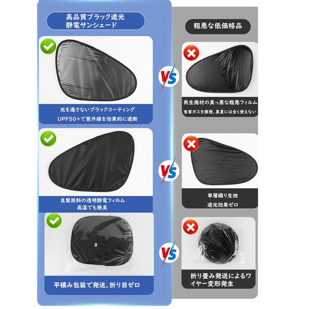 Car Sun Shade Side Sun Shade Sticks, Static Cling Type, [Domestic Certified Over 99%