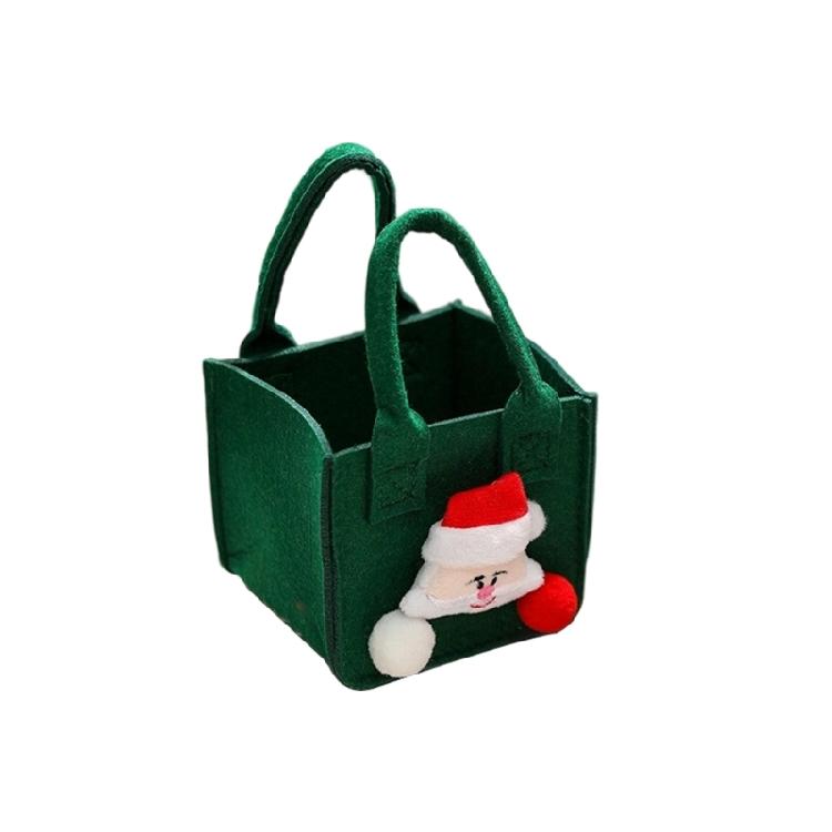 

Holiday Felt Storage Pouch For Christmas Gifts And Decorations Large Capacity Hand Carry Design Bag with Handle глибокий/зелений