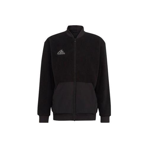 adidas Men s Black Zip-Up Long Sleeve Bomber Jacket with Stand Collar M чёрный