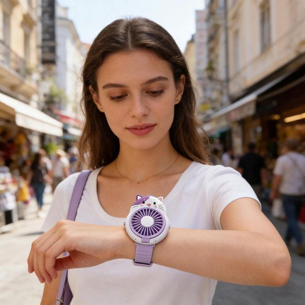 Quiet Operation Wearable Wrist Fan Adjustable Strap Portable Mini Fan Outdoor Activity