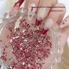 Pomegranate Red Mini Zirconia Nail Art Decorations: Super Sparkle Flat-Back Mixed Style Rhinestones