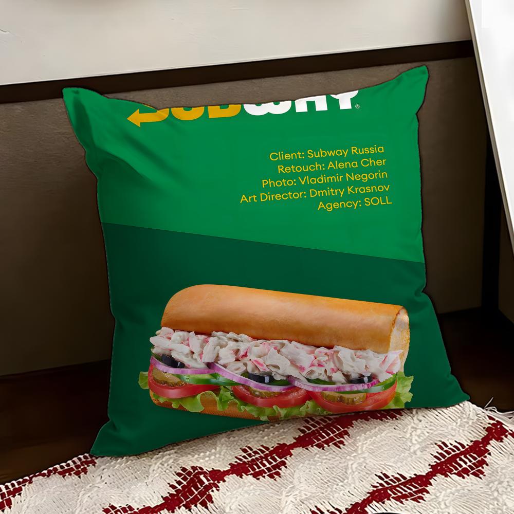 SSubway Cushion Cover Reversible Soft Durable Pillow Cover Home Car MultiScene Use for Daily Comfort