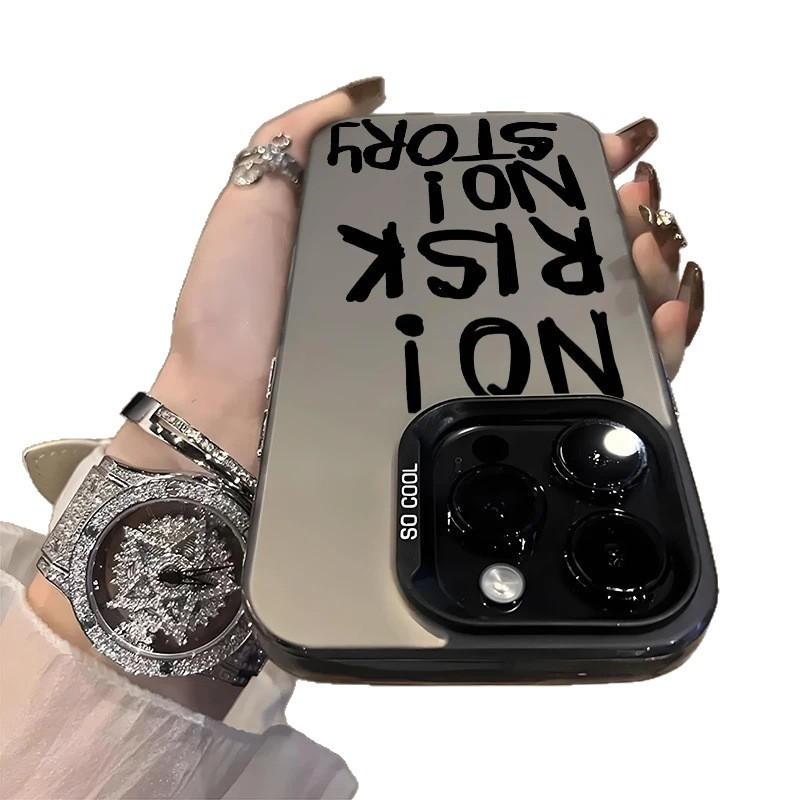 Black English Applicable Apple 15 Color Silver iPhone14Pro Creative 11promax Matte 16 Protective Case 17