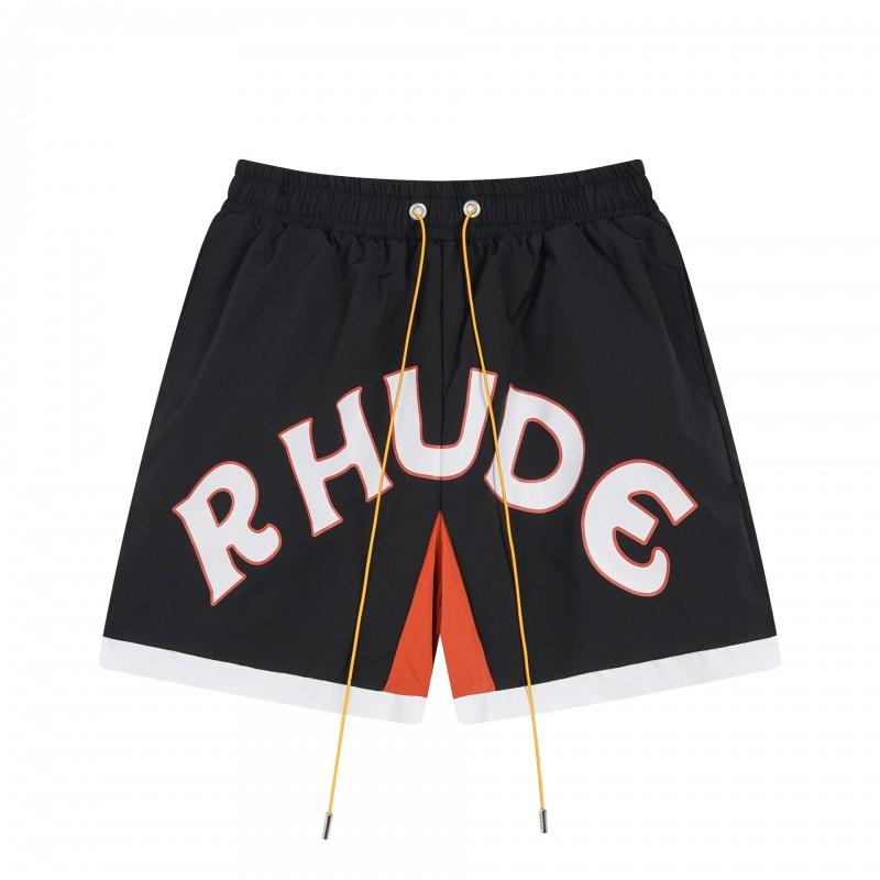 American Streetwear RHUDE Letter Knit Shorts Loose Fit Casual Hip Hop Style