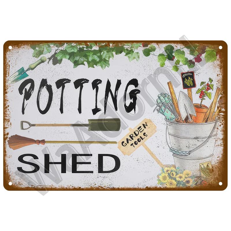 Vintage Metal Tin Sign  Retro Cafe  Garden Wall Art Home Decor Plaque for Room Farmhouse Painting Gift Perfect for Wall Mural  D