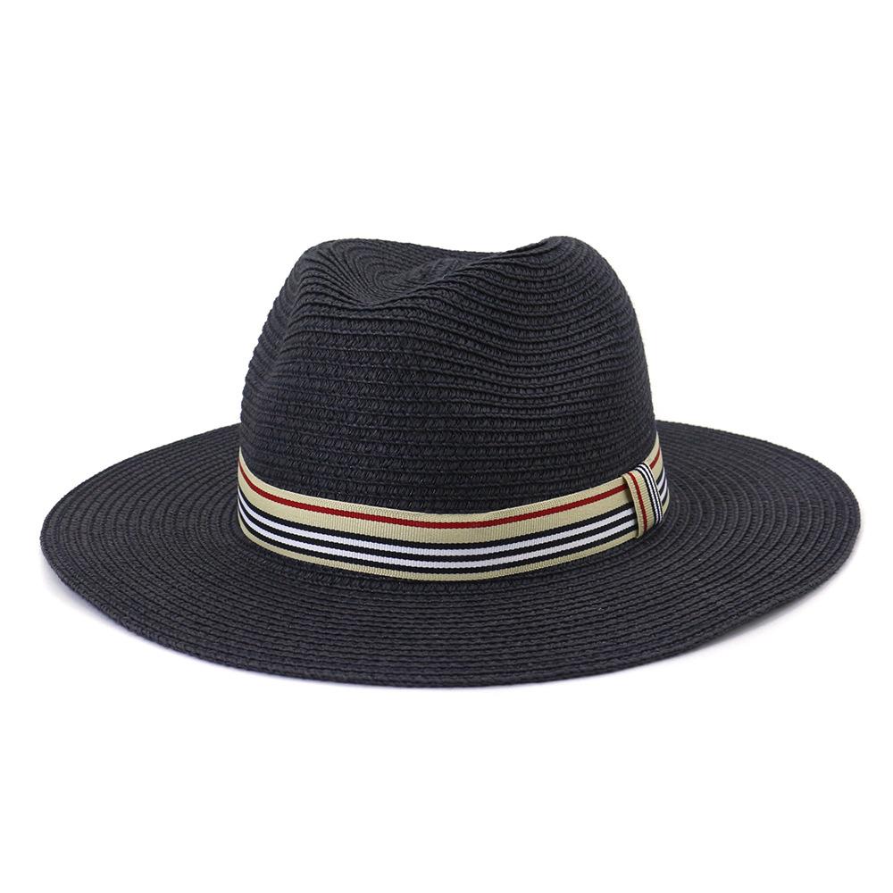 Women Wide Brim Sun Hats 2021 Spring Summer Fashion Panama UV Sun Protection Beach Straw Cap Men Outdoor Casual Jazz Cap