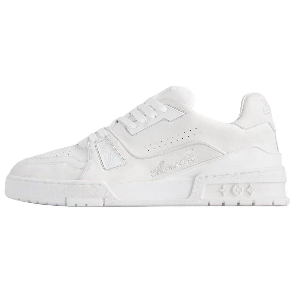 Louis Vuitton Trainer 2025 Spring Men's Collection Cow Leather Low Top Skateboard Shoes Unisex White 1ADER9