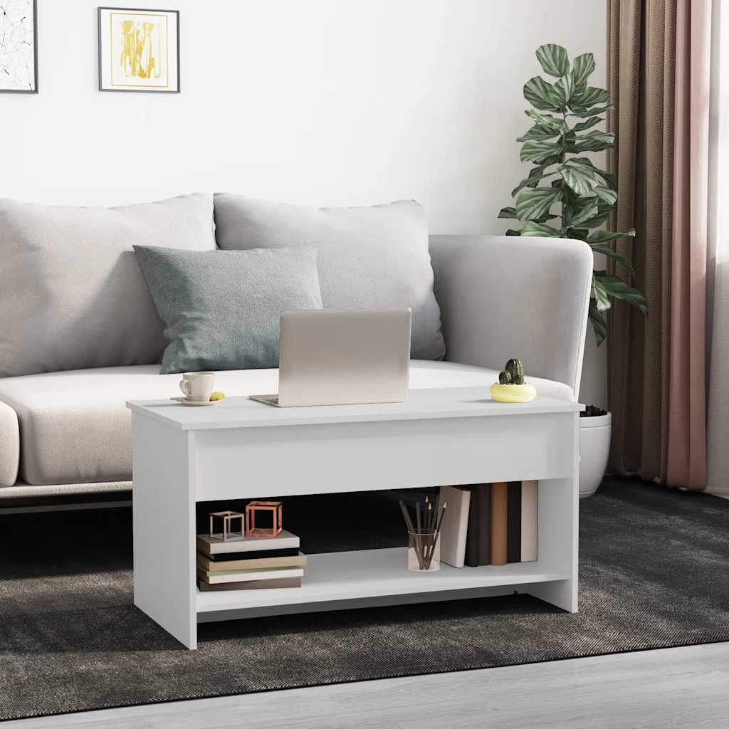 Vidaxl Stolik Kawowy, Biały, 102X50X52,5 Cm, Materiał Drewnopochodny