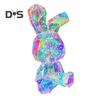 Teddy Bear Night Light Prismatic Iridescent LED Bear Lamp DIY Assembly Colorful Bunny Lamp for Valentine's Day Gift Bedroom Party Decor