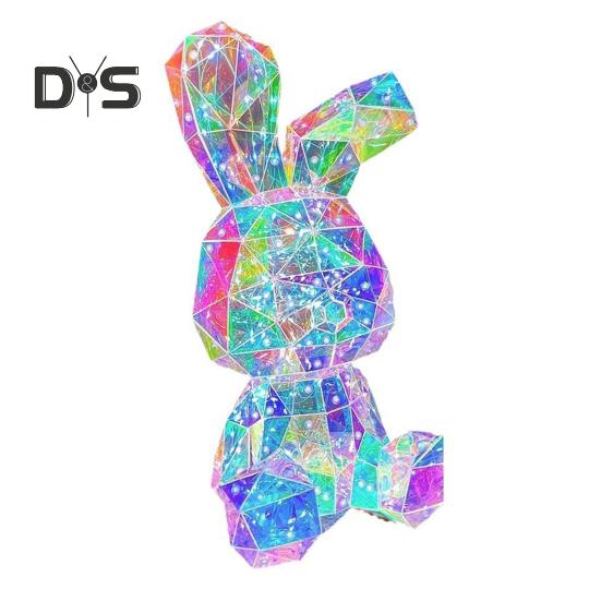 Teddy Bear Night Light Prismatic Iridescent LED Bear Lamp DIY Assembly Colorful Bunny Lamp for Valentine's Day Gift Bedroom Party Decor