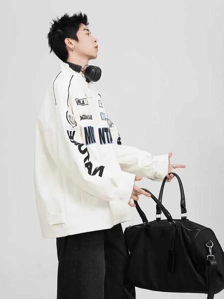 East Rain Oversized Synthetic Leather PU Stadium Plus Loose Couples CUI505 Men's Jacket, Leather, Jacket, Size, Casual, Spring, Autumn, Winter, Fit,