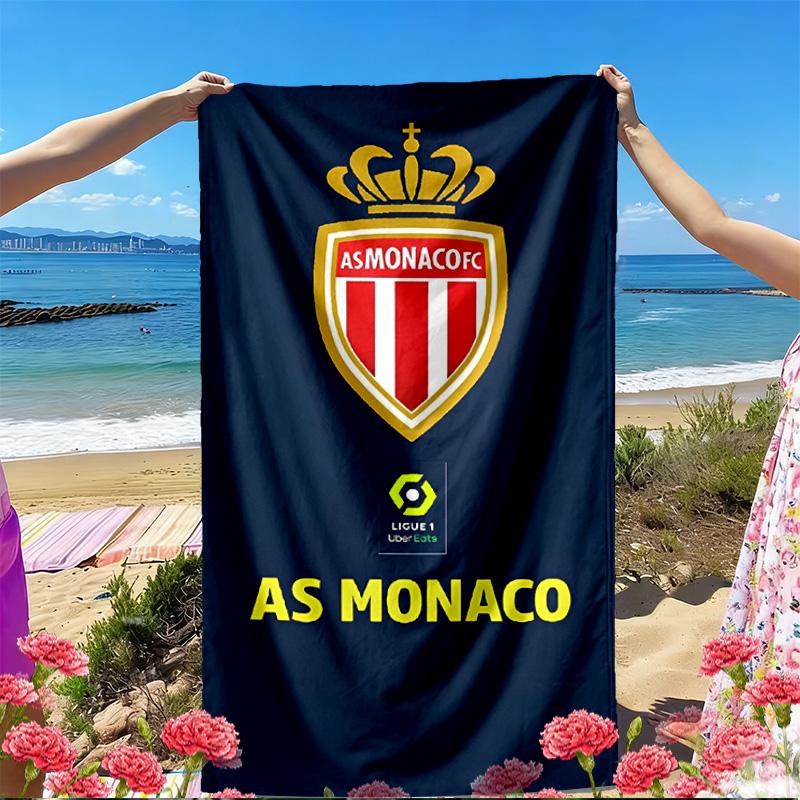 AS Monaco Print Beach Towel, Versatile Lightweight Absorbent Beach Towel for Pool Surf Yoga Bathroom, Perfect Birthday Holiday Gift