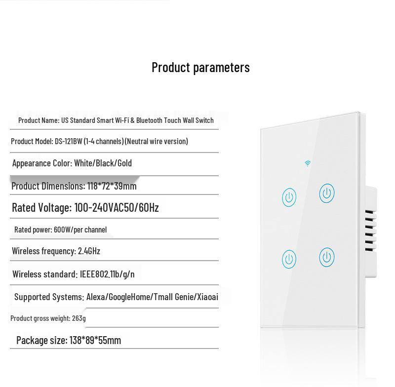Universal High-Quality WiFi Smart Switch with Touch Control