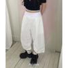 The Pink Aran Folding Banding Nylon Pintuck String Capri Pants
