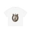 Black T Shirt Horse And Horseshoe Print Casual Wear For Men And Women