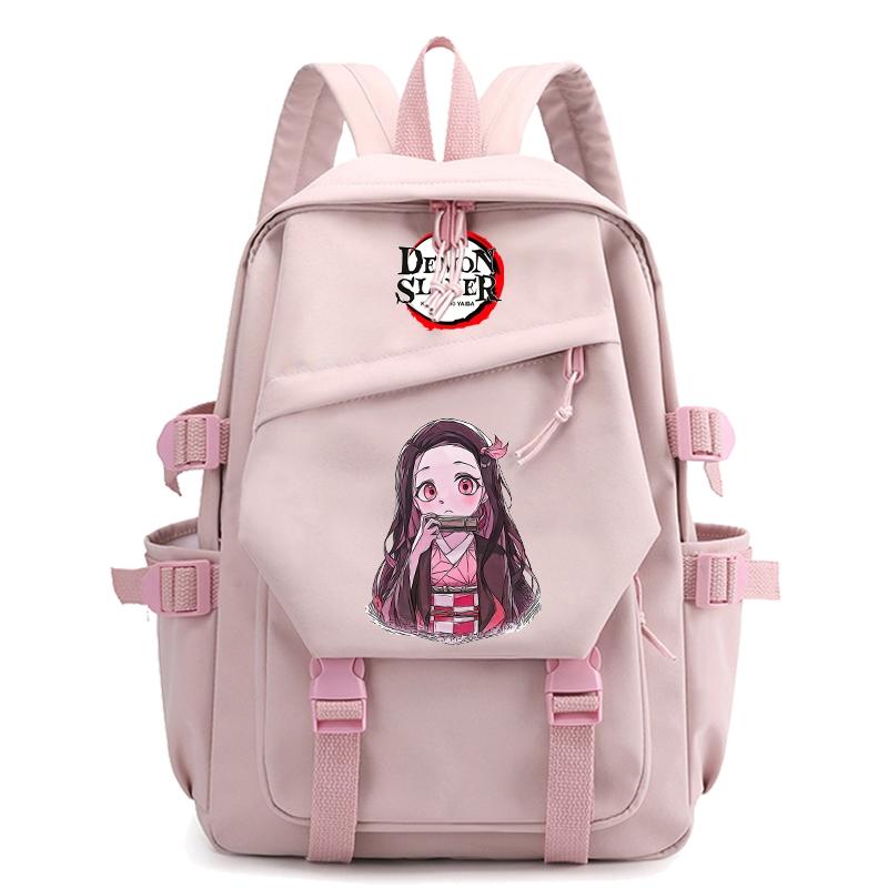 Anime Demon Slayer Ryggsekk Back To Schoolbag for Boy Girl Bookbag for Kid Gaver Menn Dame Reisebag Stor kapasitet ryggsekk