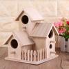 Wooden Bird House Breeding Cage Fence Box Nest Garden Backyard Home Decoration