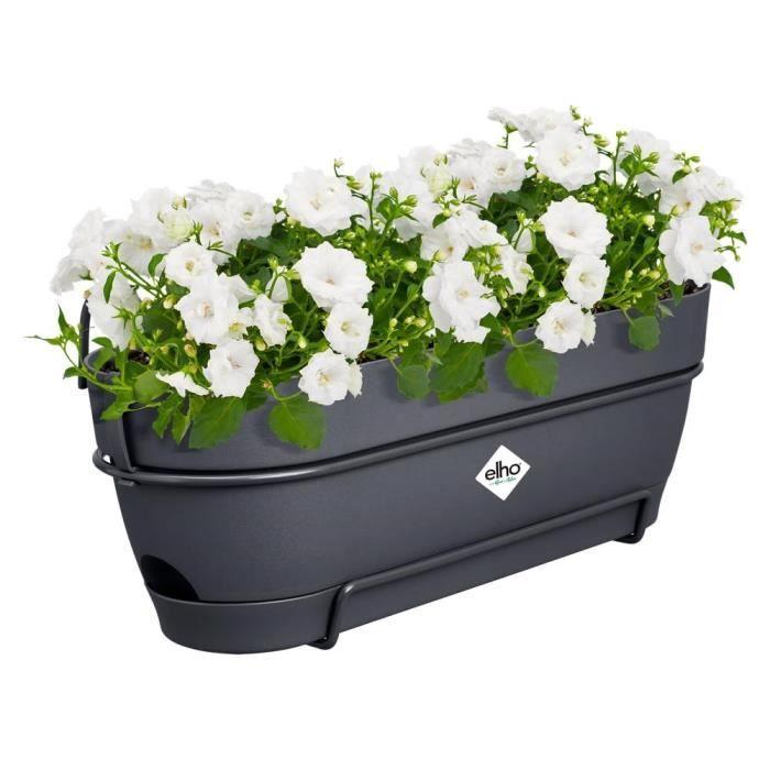 Elho Vibia Campana Balconnière Allin1 50 - Black - L 50 X W 26 X H 17 Cm - Balcony - 100% Recycled