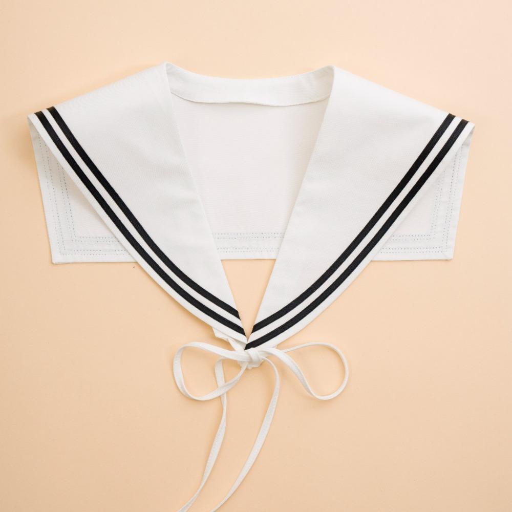 Cape Blouse False Collars White Collar Shawl Simple Striped Sailor Fake Collar Women