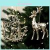 Christmas Tree Decor Ornaments With Gold Snowflake And Reindeer For Holiday Festivities