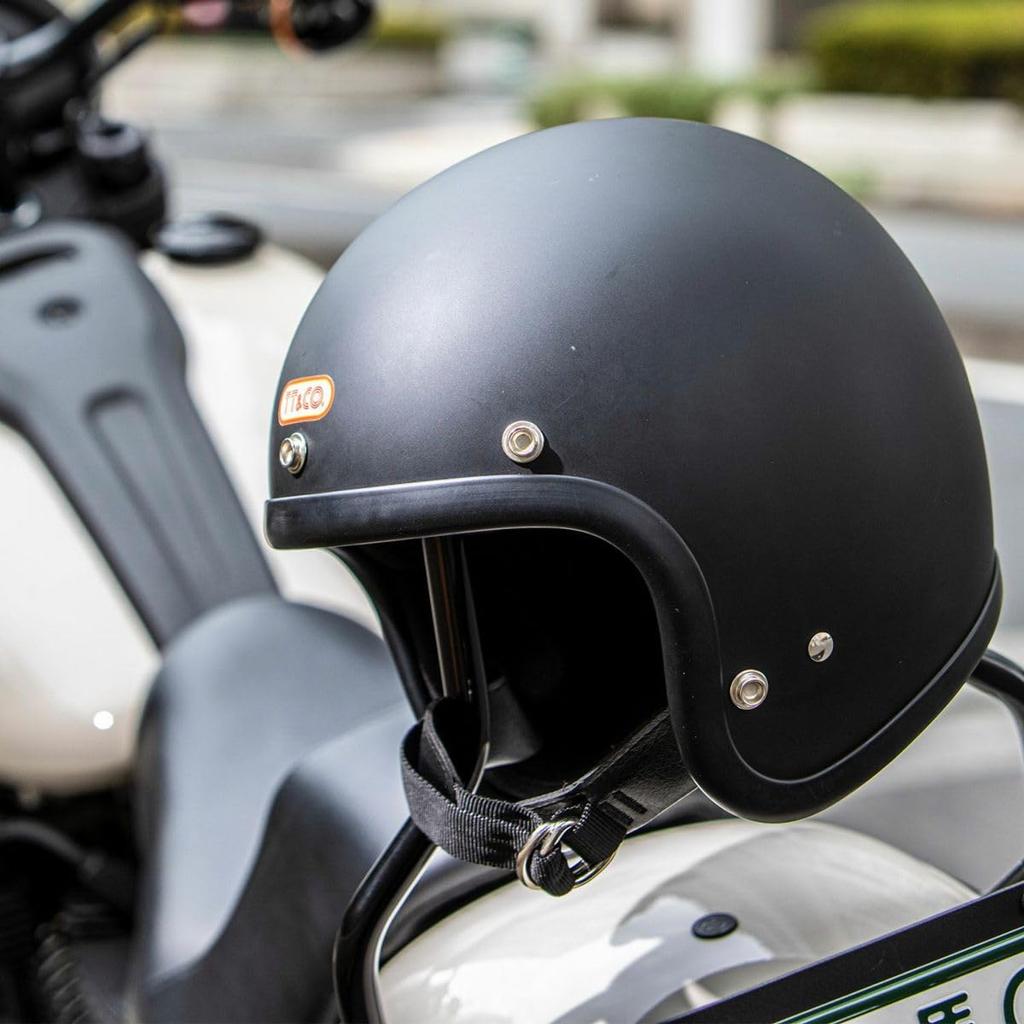 Super Magnum Open Face Motorcycle Jet Helmet Shape Designed for Japanese Black with Black Small Jet Helmet for Harley Davidson and American Detachable