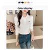 POLO shirt, spring and autumn 2026 new model, base shirt with bow embroidery, women's slim-fit t-shirt