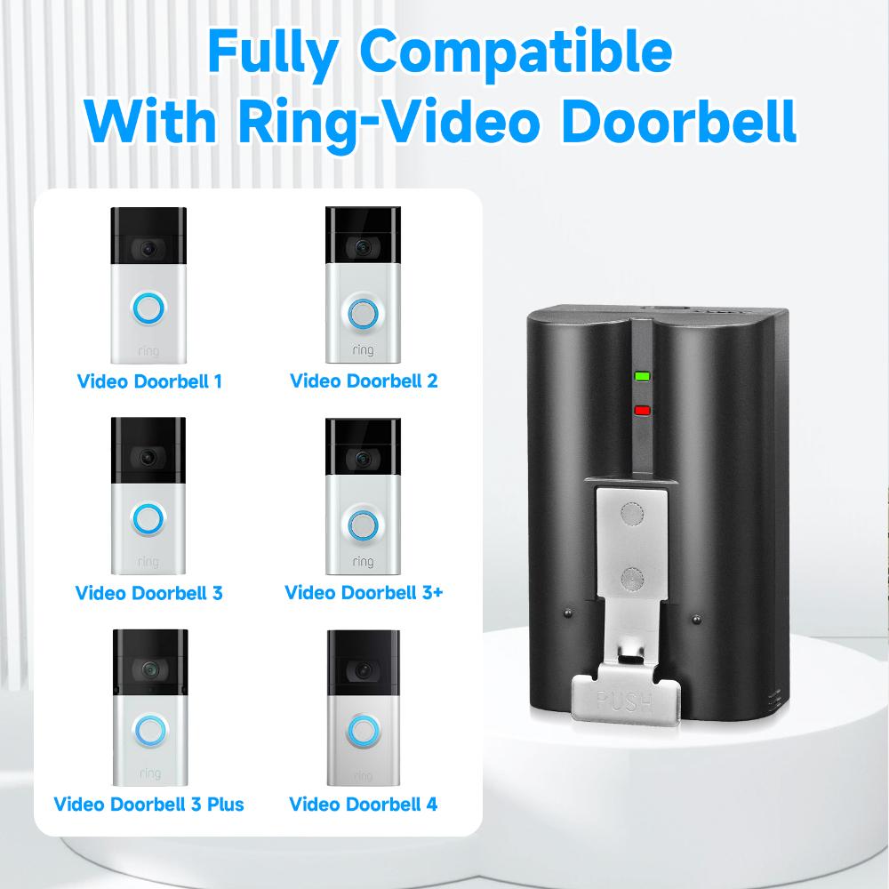 7000mAh High Capacity For Ring Video Doorbell V4 Battery 3.65V Li-ion Battery Compatible with Ring Video Doorbell 1/2/3/3 Plus