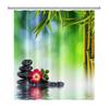Tenda Doccia Meditazione Giapponese Zen Spa Loto Pietre di Basalto Olio Essenziale Candele Profumate Bambù Acqua Arredamento Casa Set Impermeabile