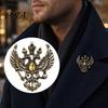 Solid Metal Brooch Eagle Pin, Double-Headed Design Lapel Jewelry Pin Anti-Oxidation Strong Buckle Badge for Coats Shirts Bags Accessories Vintage