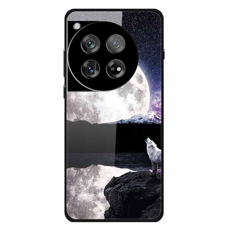 For Oneplus 12 12R Case Tempered Glass Luxury Hard Back Cover for Oneplus 12 12RCases Space Soft Bumpers for One Plus 12 5G Wolf